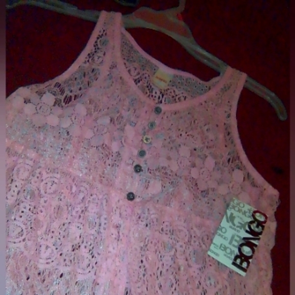 Lace Button Front Tank - Picture 2 of 4